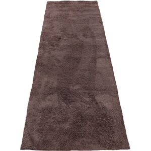 carpetfine Hochflor-Läufer »Silky«, rechteckig braun Größe B/L: 75 cm x 240 cm