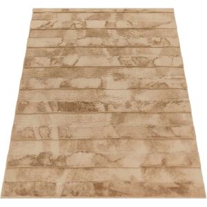 Paco Home Hochflor-Teppich »Arnheim 744«, rechteckig, Uni Farben, gestreift,... Beige Größe B/L: 60 cm x 100 cm