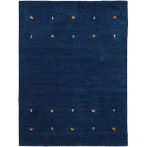 carpetfine Wollteppich »Gabbeh Uni«, rechteckig, reine Wolle, handgewebt,... blau Größe B/L: 120 cm x 170 cm