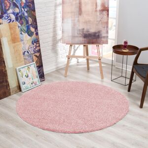 Sanat Hochflor-Teppich »LOCA«, rund, Wohnzimmer, Langflor, Shaggy, Schlafzimmer rosa Größe Ø 80 cm