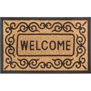 HANSE Home Fussmatte »Mix Mats Gummi-Kokos Welcome Floral Border«,... Braun Größe B/L: 75 cm x 45 cm