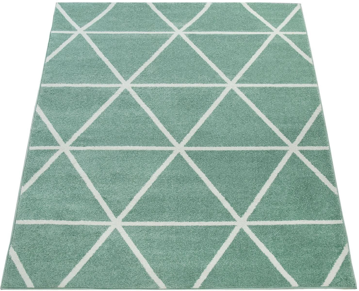 Paco Home Teppich »Stella 401«, rechteckig, 12 mm Höhe, Kurzflor, intensive... grün Größe 70x140 cm