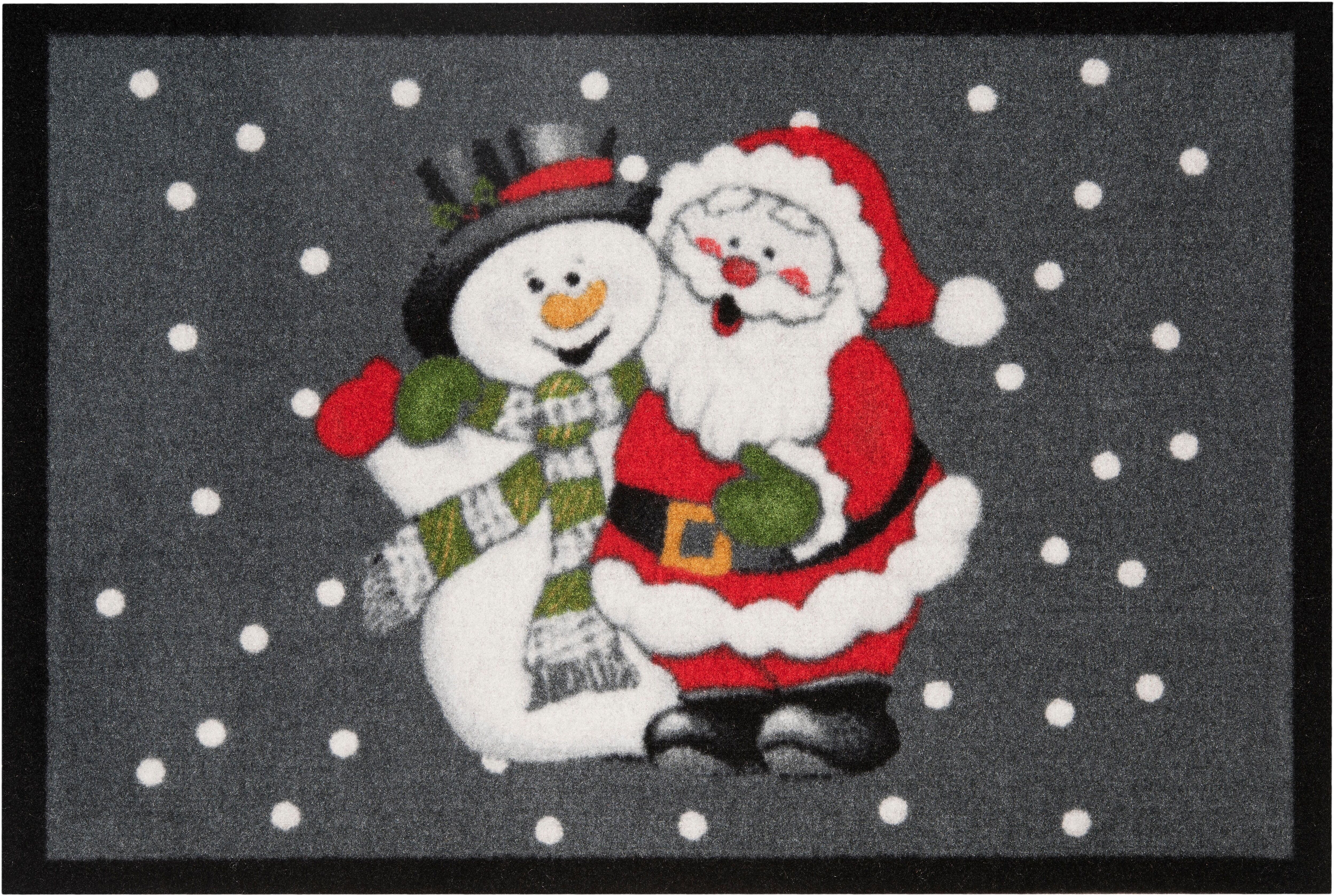 HANSE Home Fussmatte »Santa Snowman«, rechteckig, 7 mm Höhe, In und Outdoor... grau Größe 40x60 cm