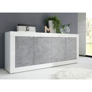 INOSIGN Sideboard »Basic« weiss Hochglanz Lack/Beton-Optik Größe