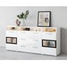 Helvetia Sideboard »Sarah mix« weiss/weiss Hochglanz Größe