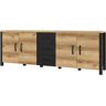 Helvetia Sideboard »Olin«, Breite 220cm eiche grand natural/eiche grand natural-schwarz matt Größe