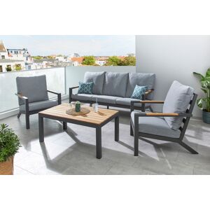 Timbers Gartenlounge-Set »Kentucky«, (Set, 4 tlg., 2x Sessel, 1x 3er Bank, 1x... holzfarben + anthrazit Größe