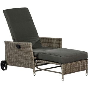 MERXX Gartensessel »Komfort Deckchair«, (4-tlg.) grau Größe