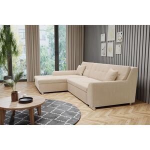 DOMO collection Ecksofa Treviso, wahlweise mit Bettfunktion, incl. Zierkissen creme Größe