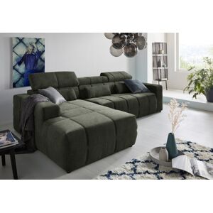 DOMO collection Ecksofa »Brandon grosse Ausführung B/T/H: 289/177/80 cm, auch... dunkelgrün Größe