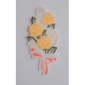 Stickereien Plauen Fensterbild »Rosen« gelb, grün, weiss Größe B/L: 15 cm x 31 cm