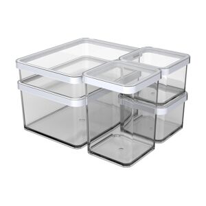 ROTHO Vorratsdose »Set Premium 5 tlg. LOFT«, (5 tlg.) Transparent, weiss Größe