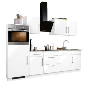wiho Küchen Küchenzeile »Cali« Küche: Front: Weiss Glanz, Korpus: weiss, Arbeitsplatte Canvas Grau + Arbeitsplatte: Canvas Grau Größe