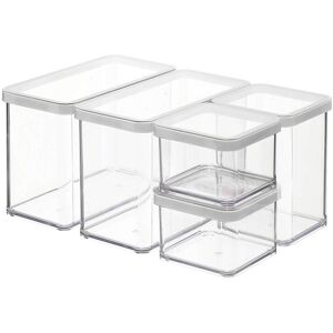 ROTHO Vorratsdose »Loft 5-teilig, 45326 l, Transparent/Weiss«, (5 tlg.) Transparent, weiss Größe