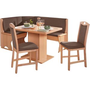 SCHÖSSWENDER Eckbankgruppe »Köln«, (Set, 4 tlg.) Holzwerkstoff mit Farbe Buche/Serenity 1497 braun + braun + buchefarben Größe