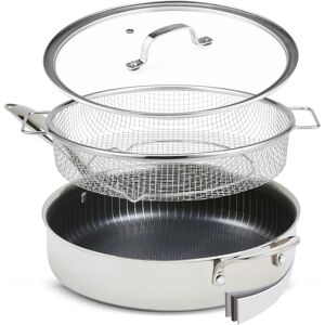 MediaShop Bratpfanne »Titan Pan«, Edelstahl, (Set, 4 tlg.) silberfarben/schwarz Größe