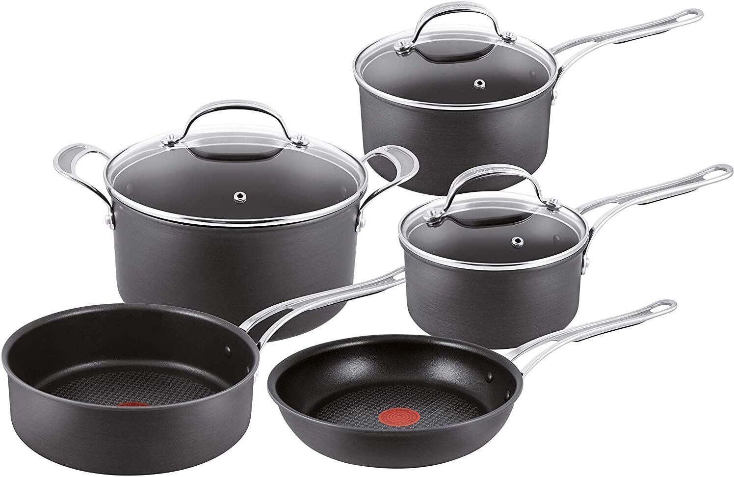 Tefal Topf-Set »Hard Anodized« (8tlg,)«, Aluminium grau Größe