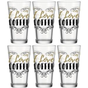 montana-Glas Latte-Macchiato-Glas »I Love Coffee 330 ml, 6 Stück«, (6 tlg.) Transparent Größe