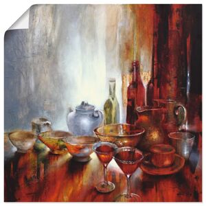 Artland Wandbild »Stillleben mit grauer Teekanne«, Geschirr & Besteck, (1 St.) rot Größe