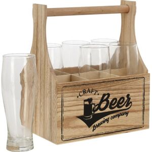 FURBER Bierglas »Halter mit 6 Gläser 400 ml, 1 Stück, Transparent«, (6 tlg.) Transparent Größe