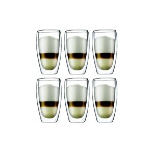 Bodum Latte-Macchiato-Glas »Kaffeeglas Pavina 4,5 dl, 6 Stück, Transparent«,... transparent Größe