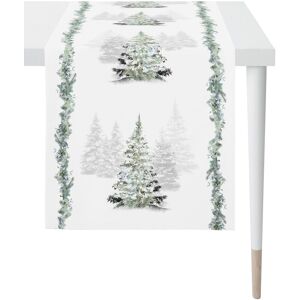 Apelt Tischläufer »3602 Winterwelt, Weihnachtsdeko, Weihnachten«, (1 St.) weiss/grün/grau Größe B/L: 46 cm x 135 cm