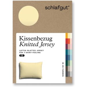 Schlafgut Kissenbezug »Knitted Jersey aus Bio-Baumwolle mit Elasthan,... Yellow Mid Größe B/L: 70 cm x 90 cm