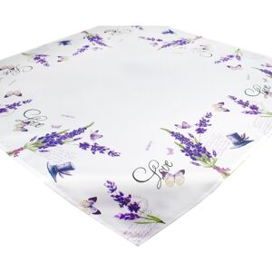 Delindo Lifestyle Mitteldecke »Lavendel ZWEIGE«, (1 St.) flieder/weiss Größe B/L: 85 cm x 85 cm