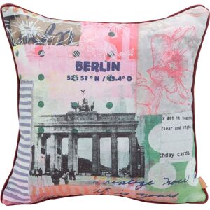 H.O.C.K. Dekokissen »Lieblingsstädte BERLIN« rosa/lila/lindgrün + bedruckt Größe B/L: 45 cm x 45 cm