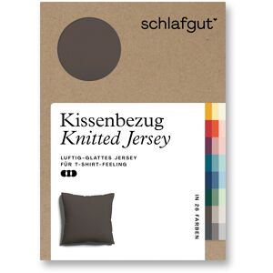Schlafgut Kissenbezug »Knitted Jersey aus Bio-Baumwolle mit Elasthan,... Sand Deep Größe B/L: 80 cm x 80 cm