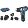 Bosch Professional Akku-Schrauber »GSR 12V-15 FC Kit 2x 2.0 Ah« blau-schwarz-rot-grau Größe