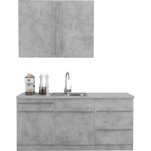 wiho Küchen Küche »Chicago« Küche: Front und Korpus: betonfarben, Arbeitsplatte: Canvas Grau + Front: Betonfarben + Arbeitsplatte: Canvas Grau Größe
