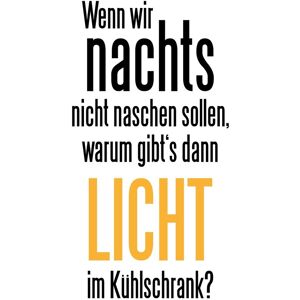 queence Wanddekoobjekt »Naschen und Licht im Kühlschrank« schwarz/gelb Größe