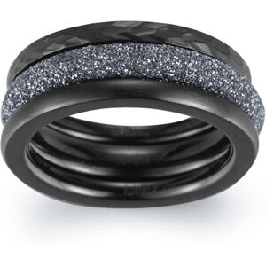 Kingka Ring-Set »Stardust Noir, STR-S8502BGY1,2,3,4«, (Set, 3 tlg.) schwarz Größe 58