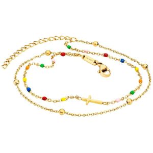 Julie Julsen Fusskette »ANKLET, CROSS, JJAC29220G, JJAC29220S« gelbgoldfarben-gelb-rot-blau-orange-grün-rosa Größe