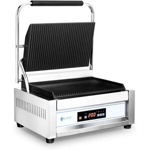 Kontaktgrill - 2,200 W - Royal Catering - große Platte - geriffelt