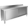 Royal Catering Arbeitsschrank - 200 x 60 cm - Aufkantung - Tragkraft 160 kg