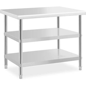 Edelstahltisch - 100 x 70 x 5 cm - 190 kg - 2 Ablagen - Royal Catering