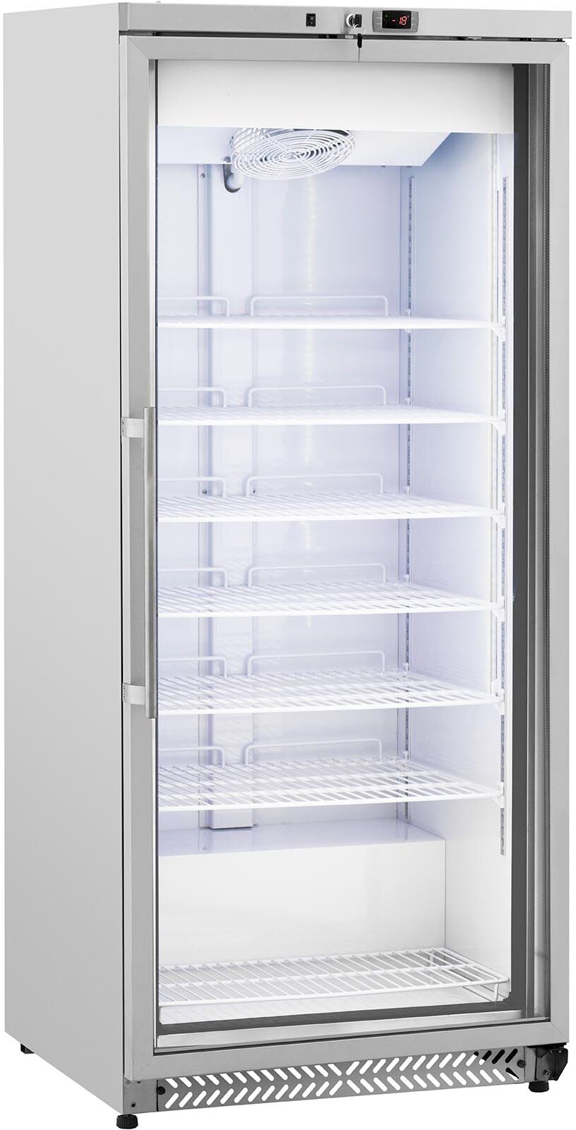 Royal Catering Gefrierschrank - 580 L - Royal Catering - Glastür - Silbern - Kältemittel R290