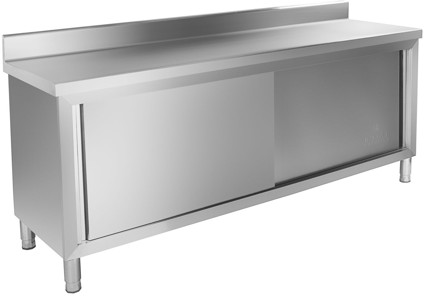 Royal Catering Arbeitsschrank - 200 x 60 cm - Aufkantung - Tragkraft 160 kg