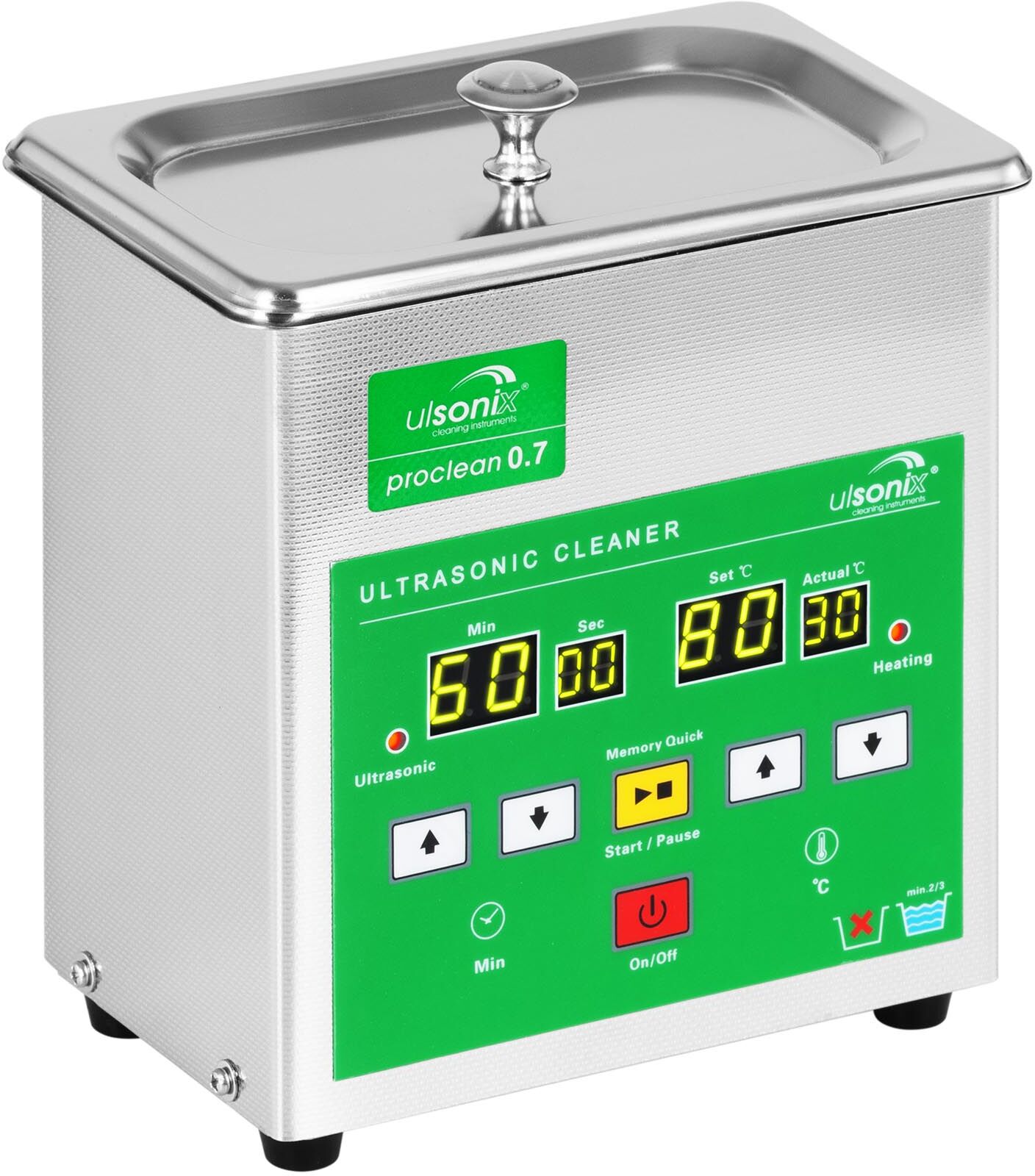 ulsonix Ultraschallreiniger - 0,7 l - Memory Quick