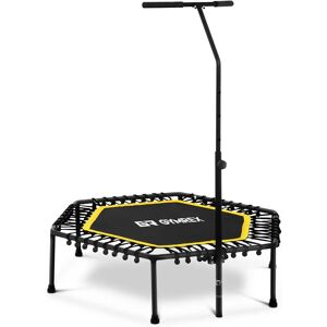 Gymrex Fitness-Trampolin - mit Stange - gelb