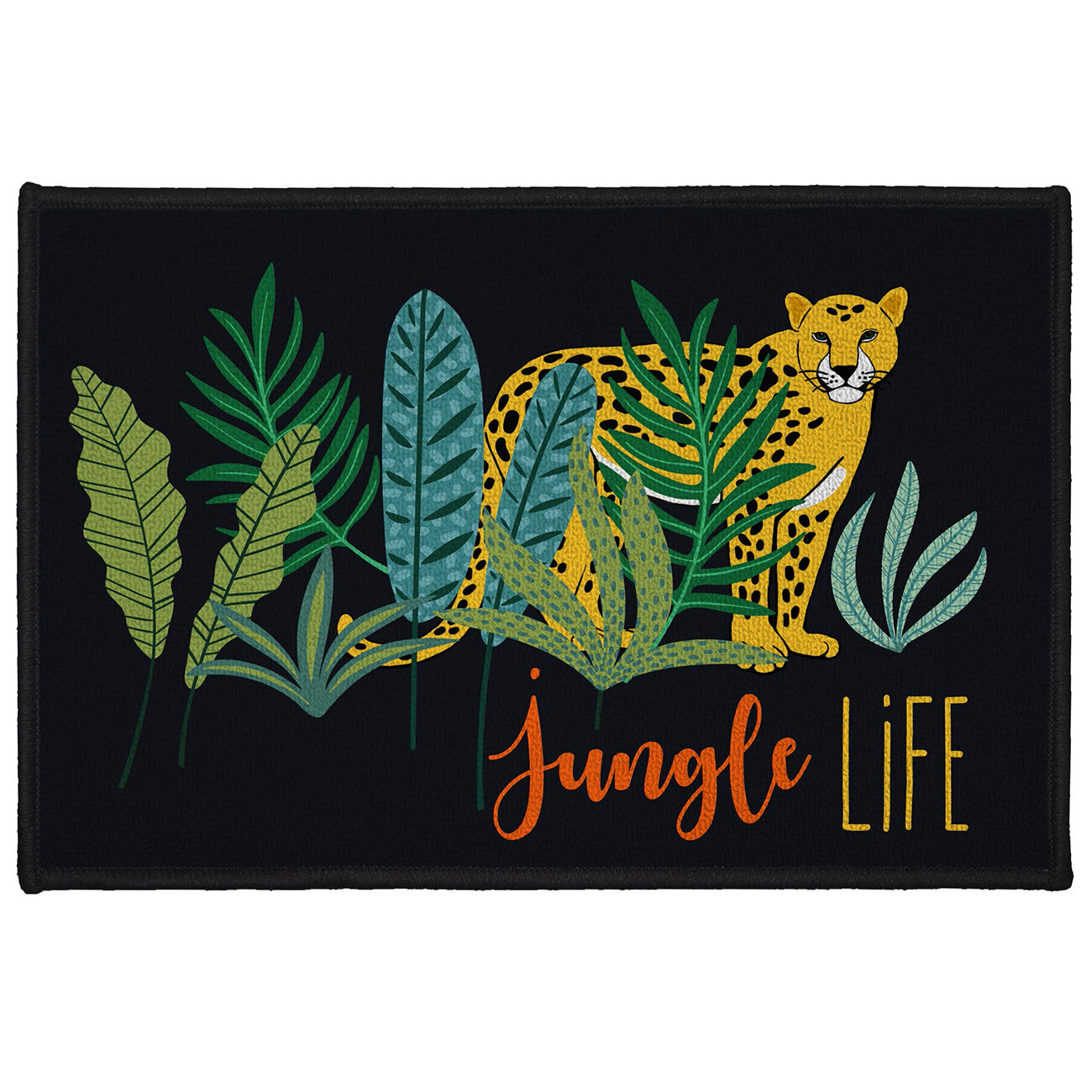 Casativo Dekoteppich aus Polyester, Dschungel-Muster, 40 x 60 cm
