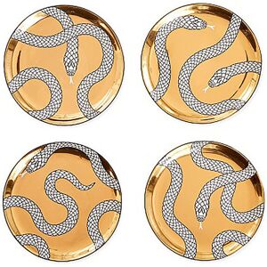 Jonathan Adler Glasuntersetzer 4-Er Set Eden Gold / Black / White Gold   30927