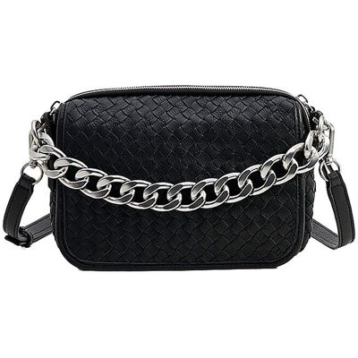 LES VISIONNAIRES Ledertasche - Umhängetasche EMILY WEAVE schwarz EG LES VISIONNAIRES Ledertasche - Umhängetasche EMILY WEAVE schwarz EG