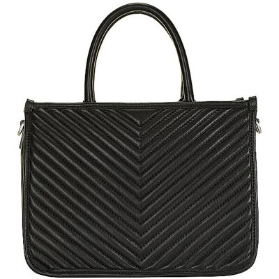 LES VISIONNAIRES Ledertasche - Tot Bag LENA QUILTING schwarz EG LES VISIONNAIRES Ledertasche - Tot Bag LENA QUILTING schwarz EG