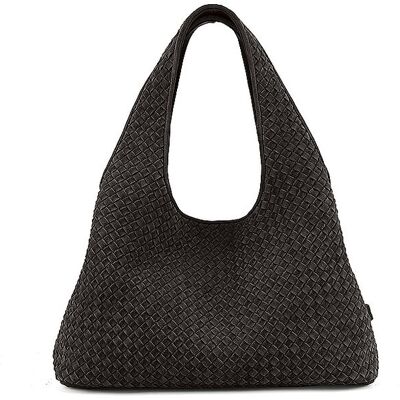 LES VISIONNAIRES Ledertasche - Hobo Bag PAZ WEAVE COZY braun EG LES VISIONNAIRES Ledertasche - Hobo Bag PAZ WEAVE COZY braun EG
