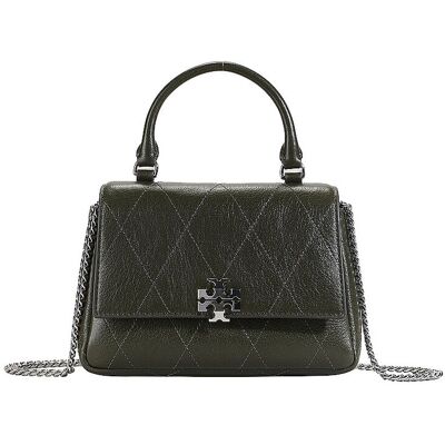 TORY BURCH Ledertasche - Henkeltasche CHARLIE olive EG TORY BURCH Ledertasche - Henkeltasche CHARLIE olive EG