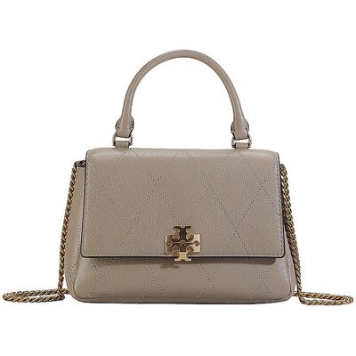 TORY BURCH Ledertasche - Henkeltasche CHARLIE hellgrau EG TORY BURCH Ledertasche - Henkeltasche CHARLIE hellgrau EG