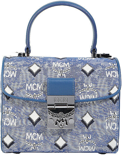 MCM Tasche - Umhängetasche Vintage Jacquard blau   Damen   MWEBATQ01